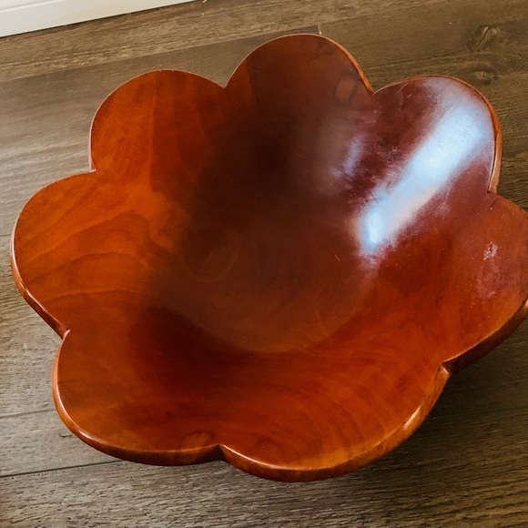 mid century modern Wooden Bowl  13” - Picture 7 of 13